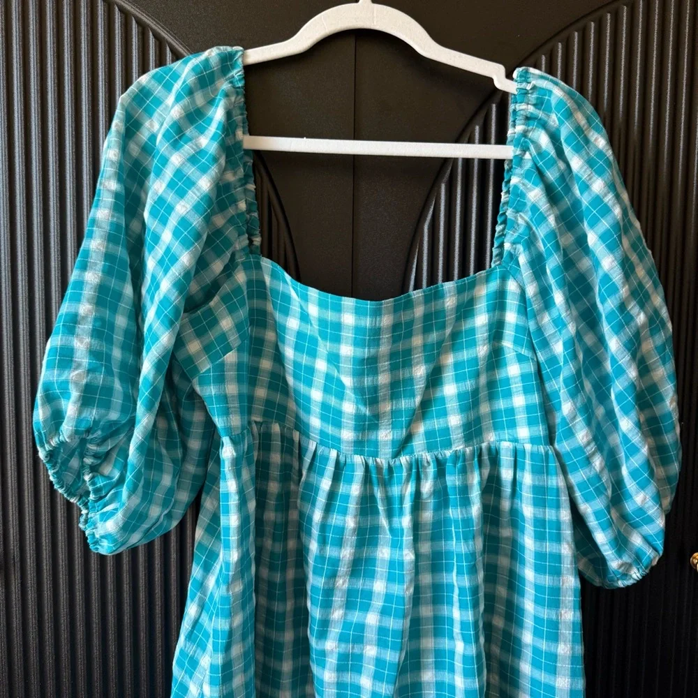 Amanda Uprichard Blue Plaid Mini Dress - Picture 5 of 16